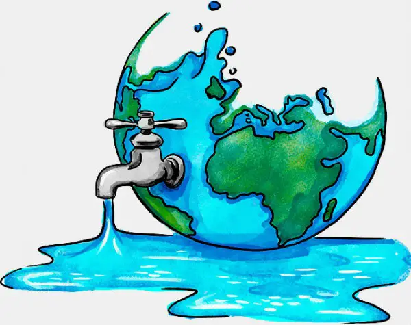 Ilustração da Água no Planeta Terra