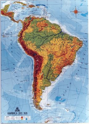 Mapa e Hidrogafia da America do Sul