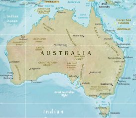 Hidrografia da Austrália no Mapa