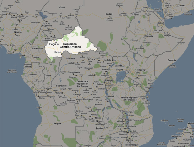 Republica-Centro-Africana no Mapa
